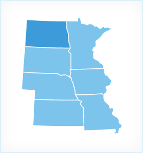 North Dakota Region Map