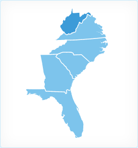 West Virginia Region Map