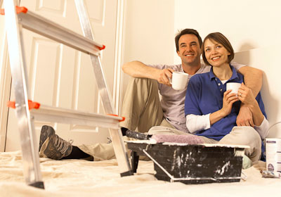 Couple Relaxing After Painting