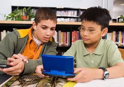 Two Boys With Video Game