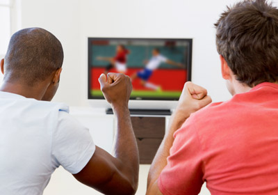 Friends Watching Sports on TV
