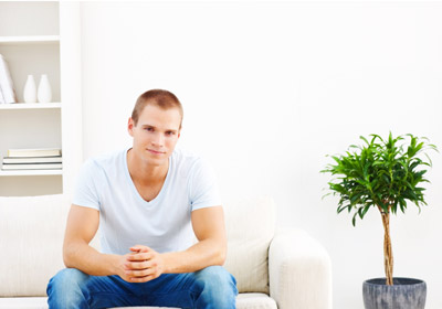 Contented Man on Couch Contented Man on Couch
