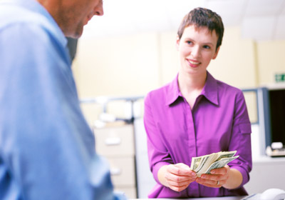 Woman Holding Money
