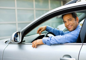 Man in Automobile Man in Automobile