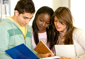 Students at the Library