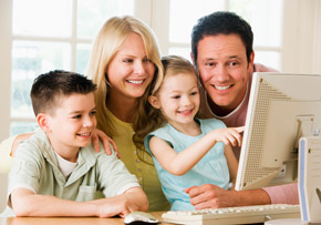 Family Watching Computer
