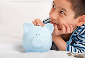 Child With Piggy Bank Child With Piggy Bank