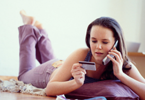 Women With Credit Card and Phone