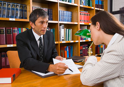 Woman with lawyer Woman with lawyer