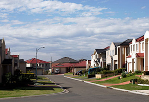 Suburban Street With Modern Houses