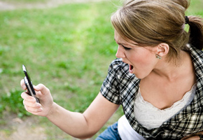Unhappy Woman With Cell Phone